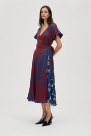 Stine Goya UK Asymmetric Wrap Dress Dress Graphic Rose Burgundy