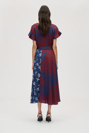 Stine Goya UK Asymmetric Wrap Dress Dress Graphic Rose Burgundy