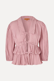 Stine Goya UK Balloon Sleeve Tie Top Top Pink Nectar