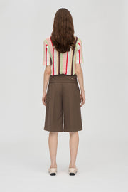 Stine Goya UK Belted Tailored Bermuda Shorts Chicory Coffee