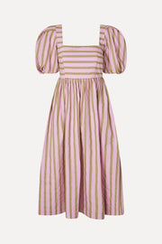 Stine Goya UK Blouson Sleeve Midi Dress Dress Wallpaper Stripes