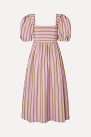 Stine Goya UK Blouson Sleeve Midi Dress Dress Wallpaper Stripes