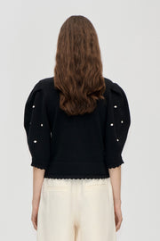 Stine Goya UK Bobble Knit Polo Cardigan Knit Midnight Bobbles