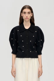 Stine Goya UK Bobble Knit Polo Cardigan Knit Midnight Bobbles