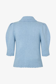 Stine Goya UK Bobble Knit Polo Cardigan Knit Rose Applique