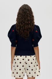 Stine Goya UK Bobble Knit Polo Cardigan Knit Cherries Bobble