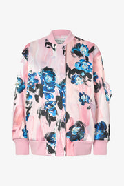 Stine Goya UK Bomber With Puffy Pocket Outerwear Blue Roses On Blush