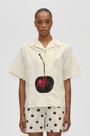 Stine Goya UK Bowling Collar Shirt Top Cherry