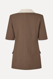 Stine Goya UK Boxy Short Sleeve Tailoring Jacket Jacket Chicory Coffee