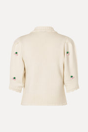 Stine Goya UK Bubble Knit Polo Cardigan Knit Vanilla