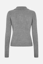 Stine Goya UK Button Up Long Sleeve Polo Knit Knit Flint Gray