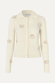 Stine Goya UK Collared Long Sleeve Cardigan Knit Cream