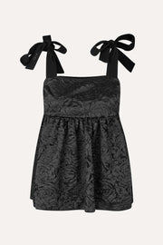 Stine Goya UK Contrasted Tie Top Top Jet Black