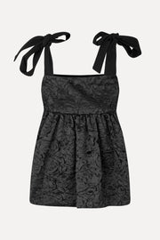 Stine Goya UK Contrasted Tie Top Top Jet Black