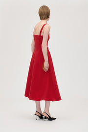 Stine Goya UK Corset Midi Dress Dress Ruby Red