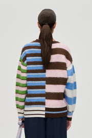 Stine Goya UK Crew Neck Sweater Knit Multistripes Mix