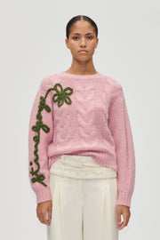 Stine Goya UK Crewneck Motif Sweater Knit Light Pink