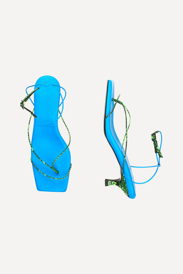 Stine Goya UK Delphine Heels Shoes Mint Snake