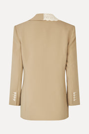 Stine Goya UK Detailed Tailored Blazer Jacket Ecru