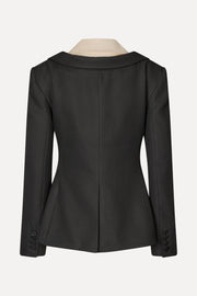 Stine Goya UK Double Collar Tailored Jacket Jacket Black / Butter Milk