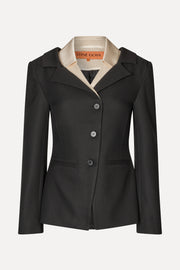 Stine Goya UK Double Collar Tailored Jacket Jacket Black / Butter Milk