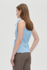Stine Goya UK Draped Sleeveless Top Top Sky Blue