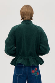 Stine Goya UK Dropped Shoulder Gathered Jacket Jacket Pine Green