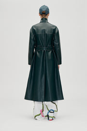 Stine Goya UK Dropped Shoulder High Collar Coat Outerwear Dark Green