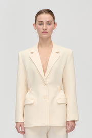 Stine Goya UK Elastic Detail Tailoring Blazer Jacket Eggnog