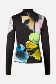 Stine Goya UK Elastic High Neck Collared Top Top Watercolor Bloom Maxi