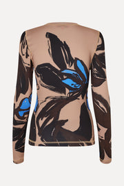 Stine Goya UK Elastic Long Sleeve Top Top Eccentric Floral