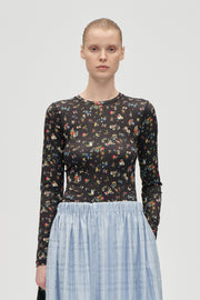 Stine Goya UK Elastic Long Sleeve Top Top Magnolia Garden