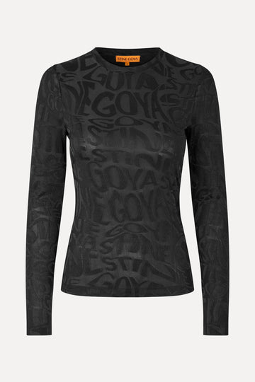 Stine Goya UK Elastic Long Sleeve Top Top Liquified Logo