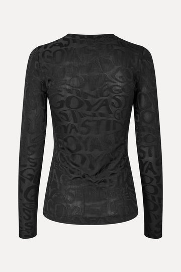 Stine Goya UK Elastic Long Sleeve Top Top Liquified Logo