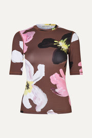 Stine Goya UK Elastic Short Sleeve T-Shirt Top Wild Flowers