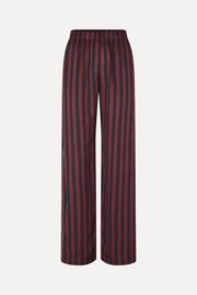 Stine Goya UK Elasticated Long Pants Pants Navy and Burgundy Wallpaper Stripes