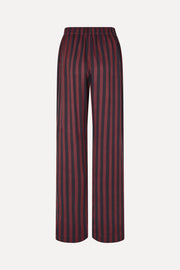 Stine Goya UK Elasticated Long Pants Pants Navy and Burgundy Wallpaper Stripes