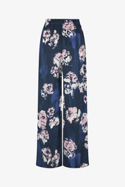 Stine Goya UK Elasticated Long Pants Pants Blush Roses On Indigo
