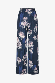Stine Goya UK Elasticated Long Pants Pants Blush Roses On Indigo