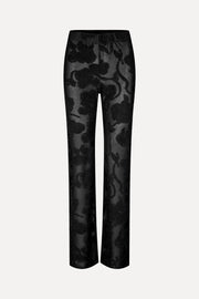 Stine Goya UK Elasticated Straight Long Pants Pants Black Petunias