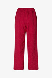 Stine Goya UK Elasticated Waistband Cropped Pants Pants Red Rose Relief