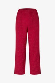 Stine Goya UK Elasticated Waistband Cropped Pants Pants Red Rose Relief