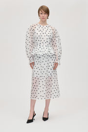 Stine Goya UK Elasticated Waistband Midi Skirt Skirt Flower Polka Dot