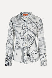 Stine Goya UK Fitted Long Sleeve Shirt Top Fineline Staircase