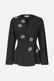 Stine Goya UK Flared Hem Zip-Up Top Top Pearl Of Order