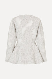 Stine Goya UK Flared Hem Zip-Up Top Top Stone Grey