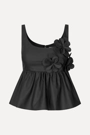 Stine Goya UK Floral Peplum Top Top Jet Black