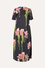 Stine Goya UK Flowy Short Sleeve Midi Dress Dress Melting Flowers