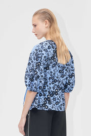 Stine Goya UK Gathered Tie Short Sleeve Top Top Night Ditzy Floral / Day Ditzy Floral