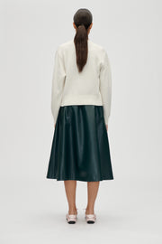 Stine Goya UK Gathered Waist Midi Skirt Skirt Dark Green